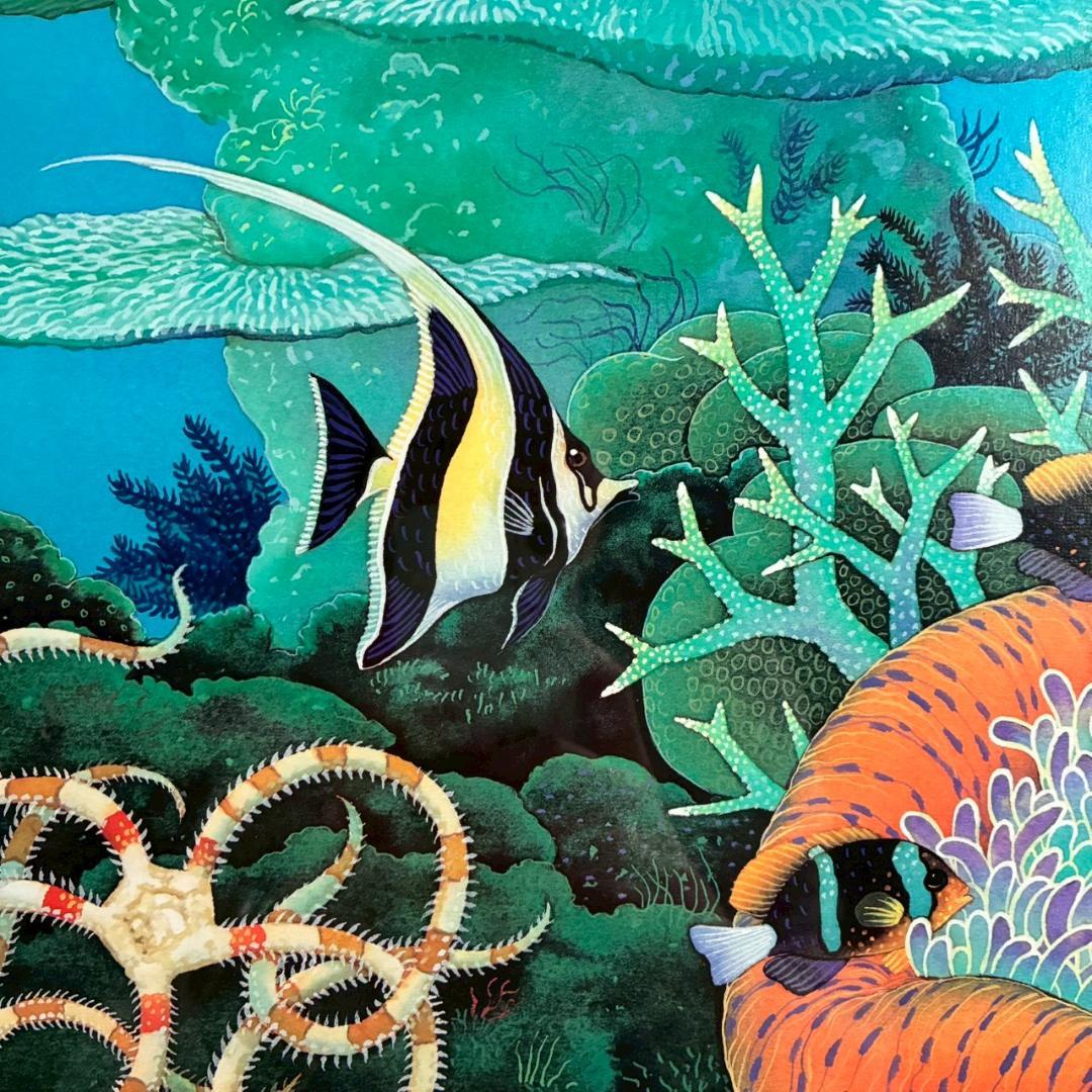 ジョアン・フック「サンゴ礁の熱帯魚」リトグラフ2点 大作 直筆サイン