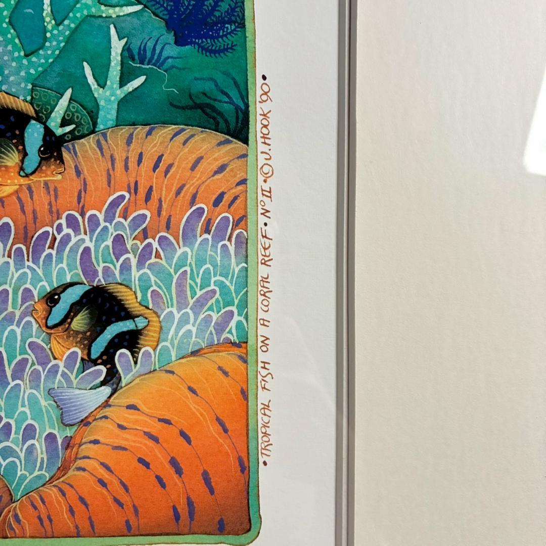ジョアン・フック「サンゴ礁の熱帯魚」リトグラフ2点 大作 直筆サイン