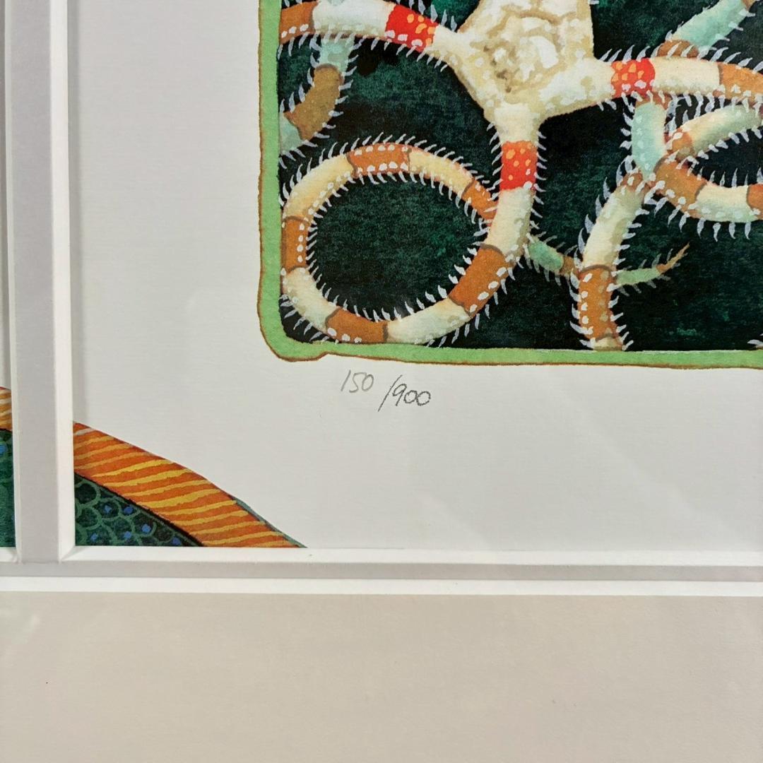 ジョアン・フック「サンゴ礁の熱帯魚」リトグラフ2点 大作 直筆サイン