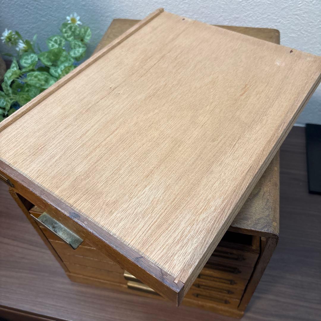 F*y様 木製レターケース 引き出し 6段収納 昭和レトロ 書類入れ 小物