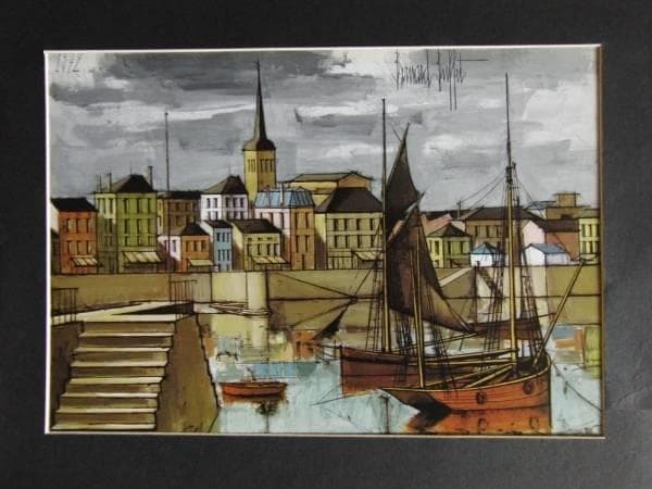 ベルナール・ビュッフェ「Les Sables d'Olonne,le port」 BERNARD BUFFET Les Sables D'Olonne. Le Port a Maree Basse, 1973