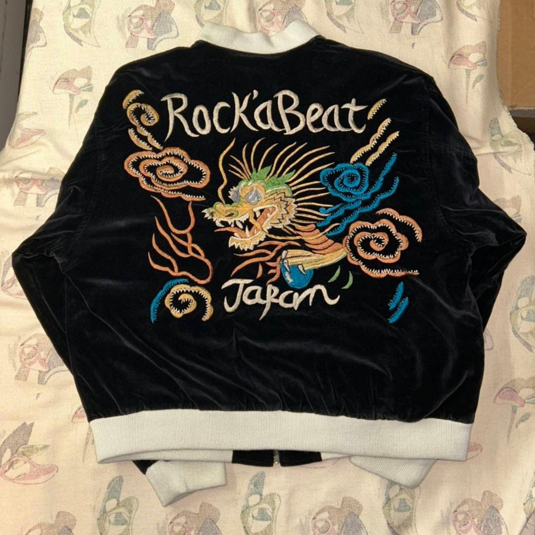 ②希少90'S クリームソーダ creamsoda ピンクドラゴン別珍スカジャン