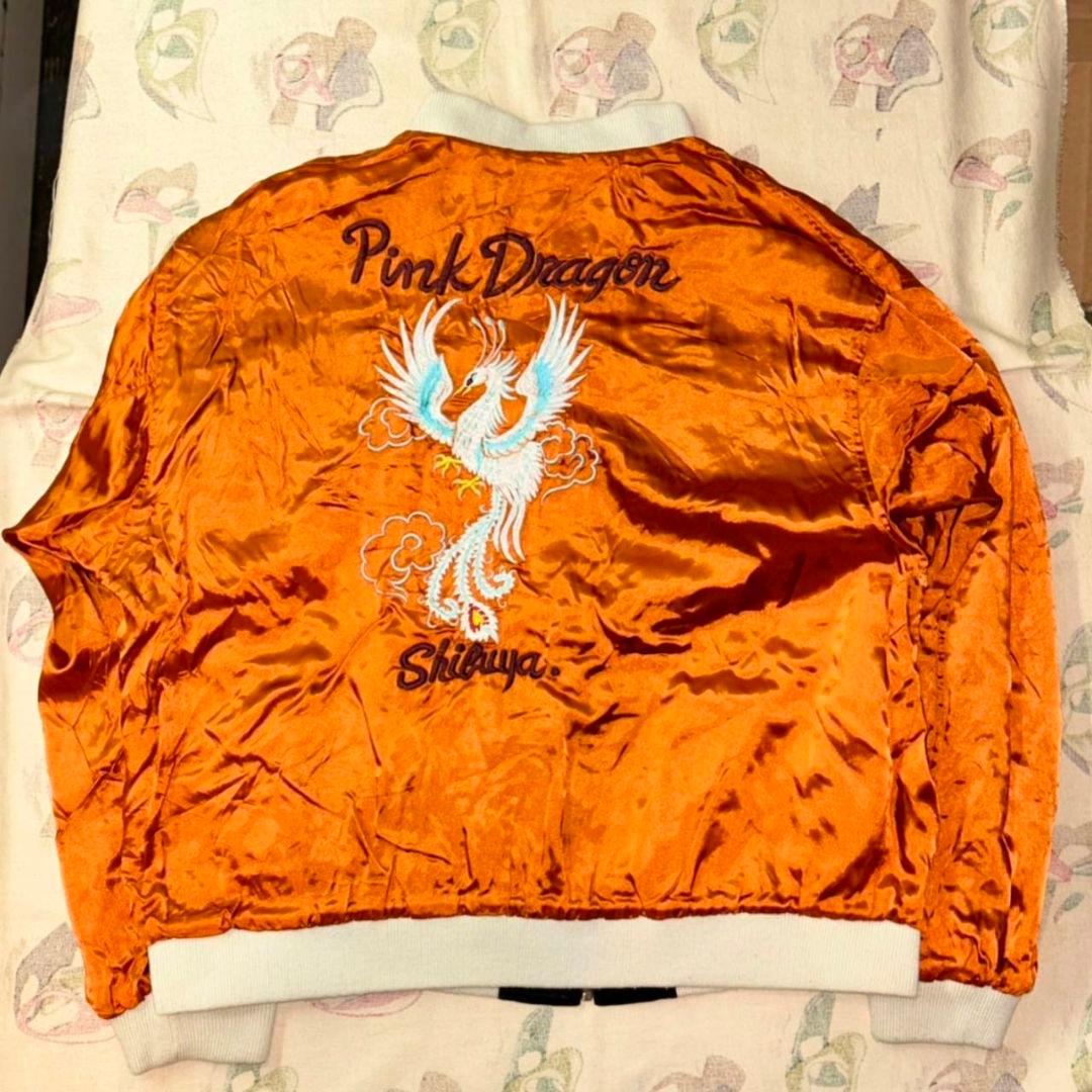 ②希少90'S クリームソーダ creamsoda ピンクドラゴン別珍スカジャン