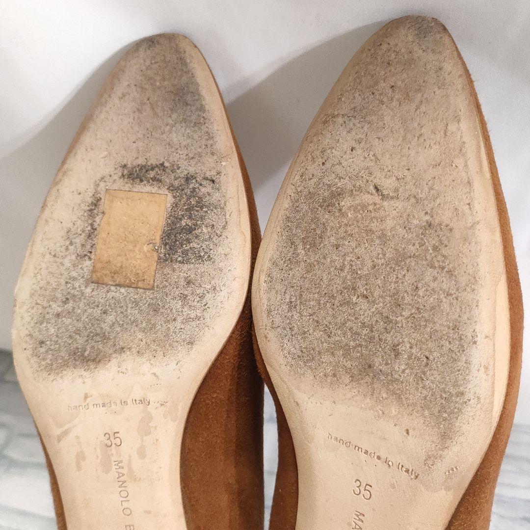 箱保存袋付き美品✨マノロブラニク　リストニー　スウェード　ブラウン　35