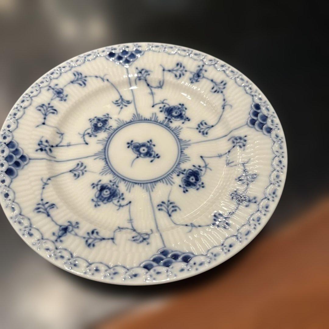 ロイヤルコペンハーゲンブルーフルーテッド ハーフレース ケーキ皿6枚