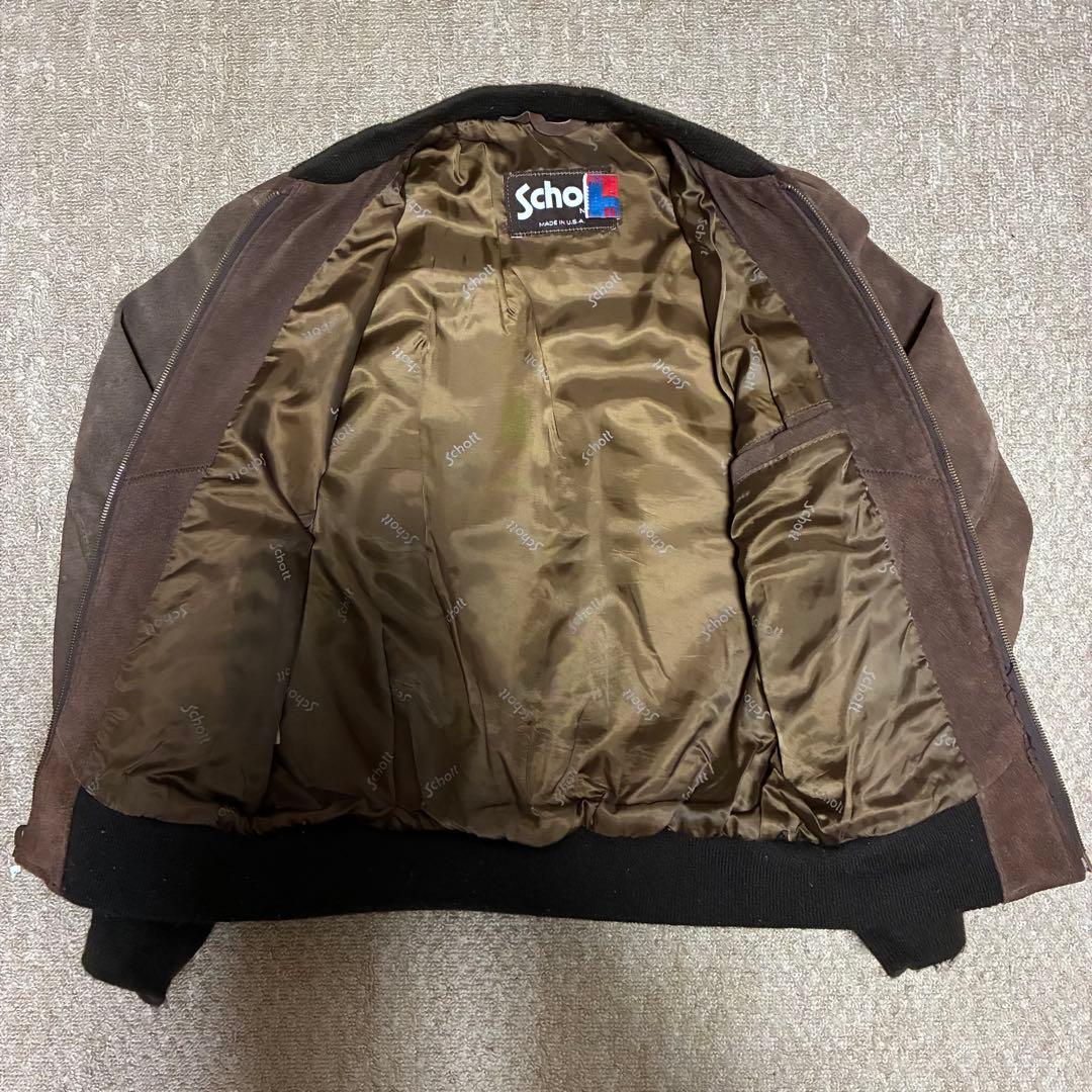 USA製 SCHOTT【スエードレザー 】ボンバージャケット M 90s 短丈