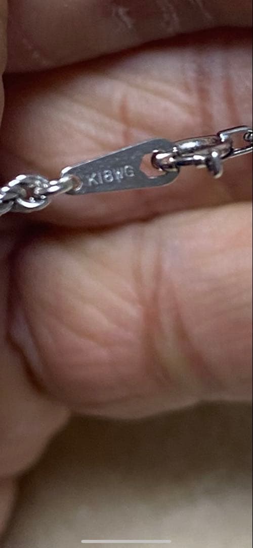 K18WG ロープチェーン ネックレス 約45cm 2.6grams