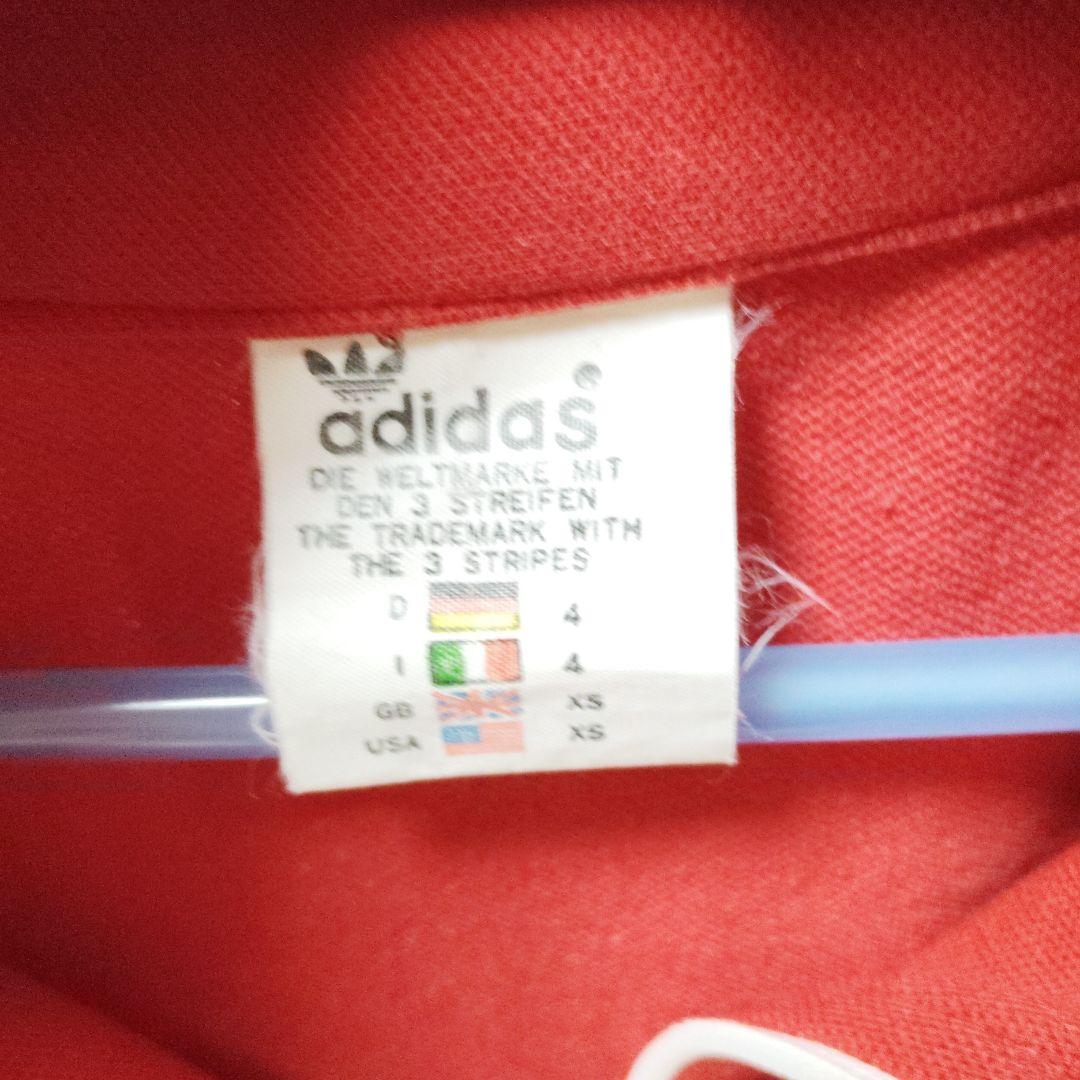 adidasトラックジャケット赤/白超お宝80年代台湾製サイズS