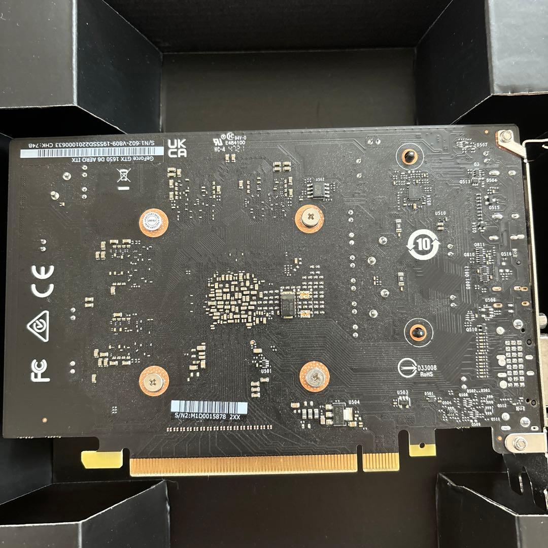 MSI グラボ GEFORCE GTX-1650 AERO ITX 4G OC