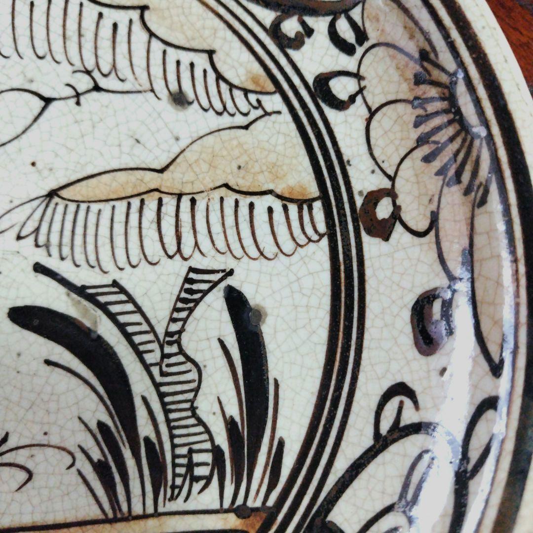 装飾陶器皿 桃山時代～江戸時代 唐津 古志野 絵志野 鳥絵 皿 瀬戸