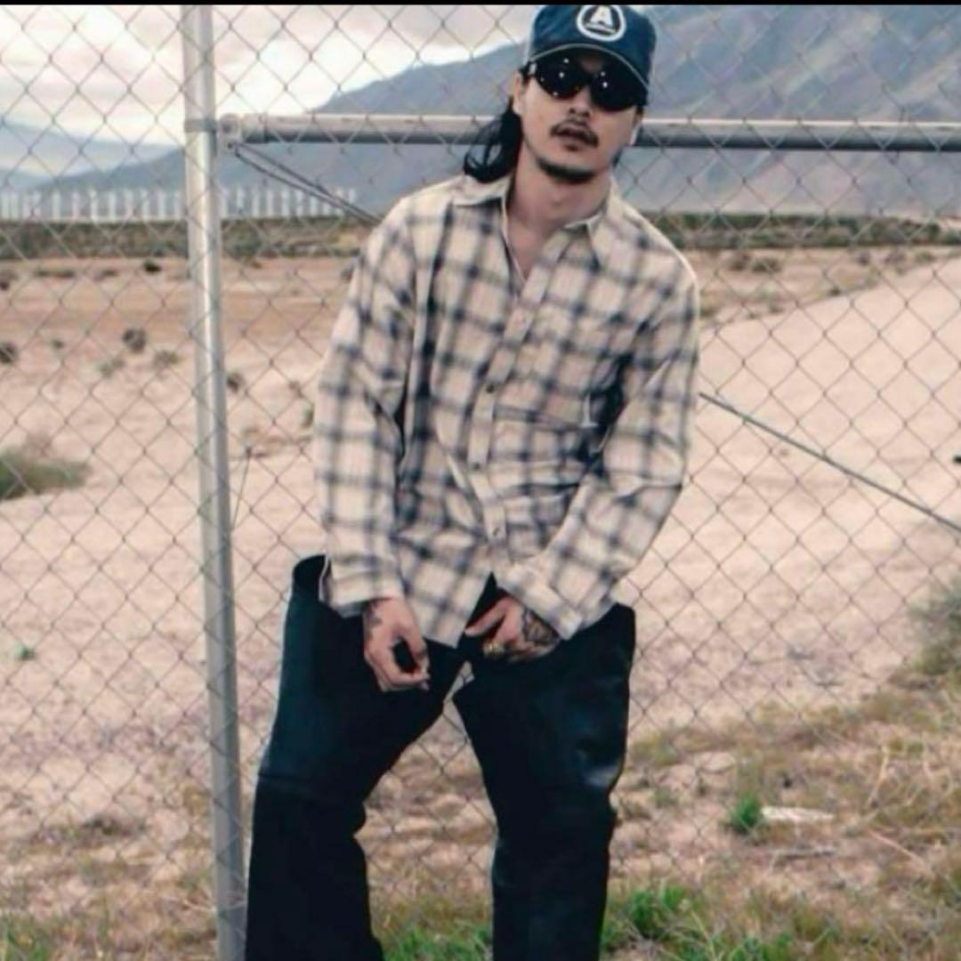 激似 オンブレシャツ ボタン シャドウ ネルシャツ 古着 山田蓮