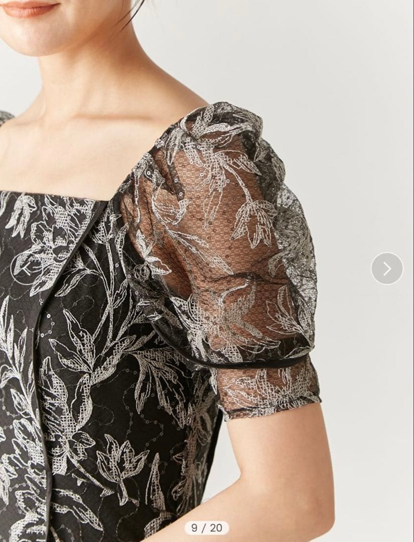 新品未使用タグ付き】カーブパネルエンブロイダリードレス - メルカリ