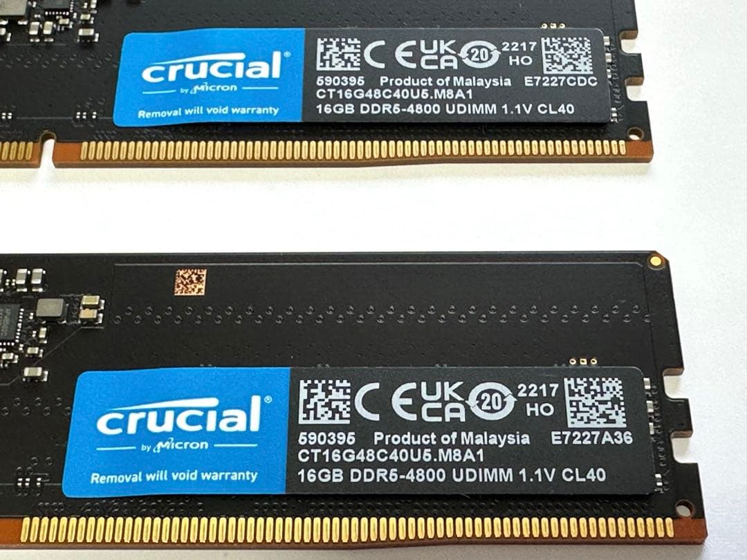 Crucial 16GB DDR5-4800 （32GB ※16GB×2)