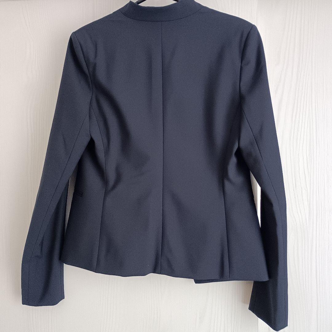 美品 セオリー 現行 パンツスーツ ネイビー ノーカラー セット