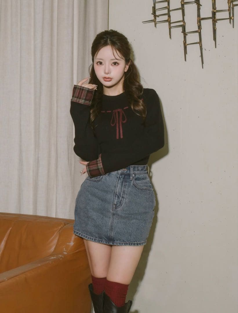 Darichダーリッチ チェック カフスリボン ニット トップス - メルカリ