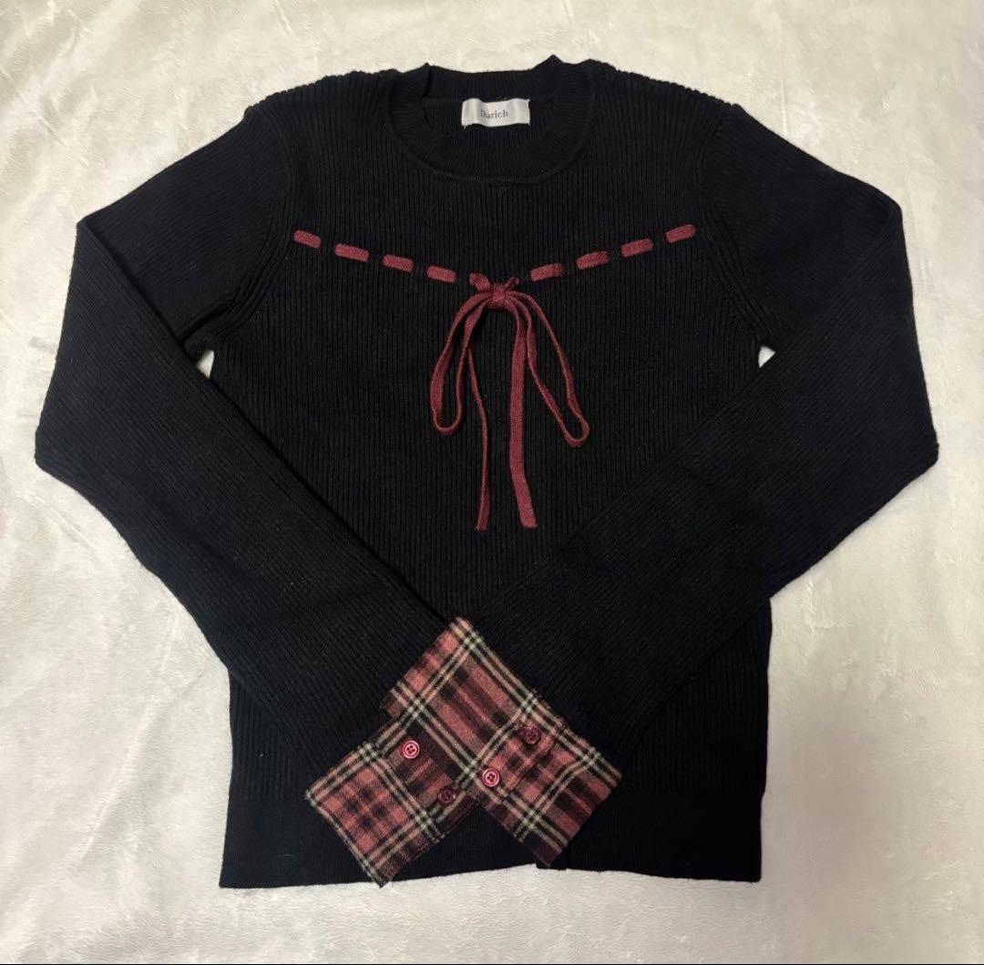 Darichダーリッチ チェック カフスリボン ニット トップス - メルカリ