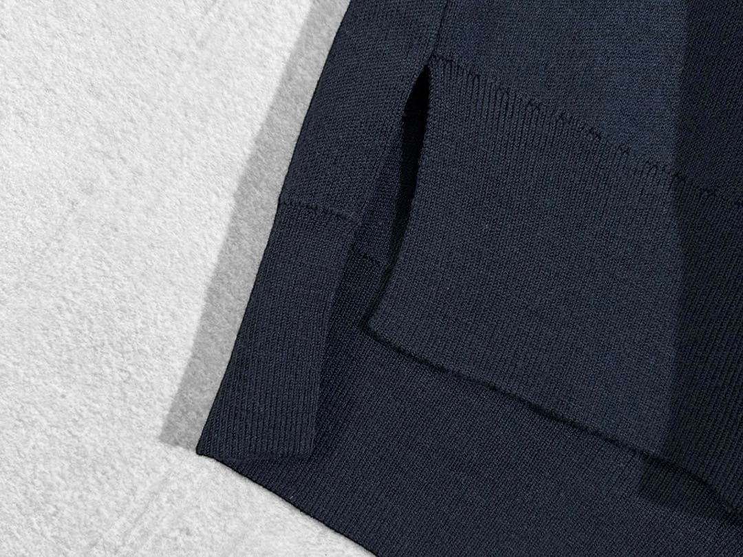 極美品 AP STUDIO ウール100% クルーネックニット ネイビー 上質