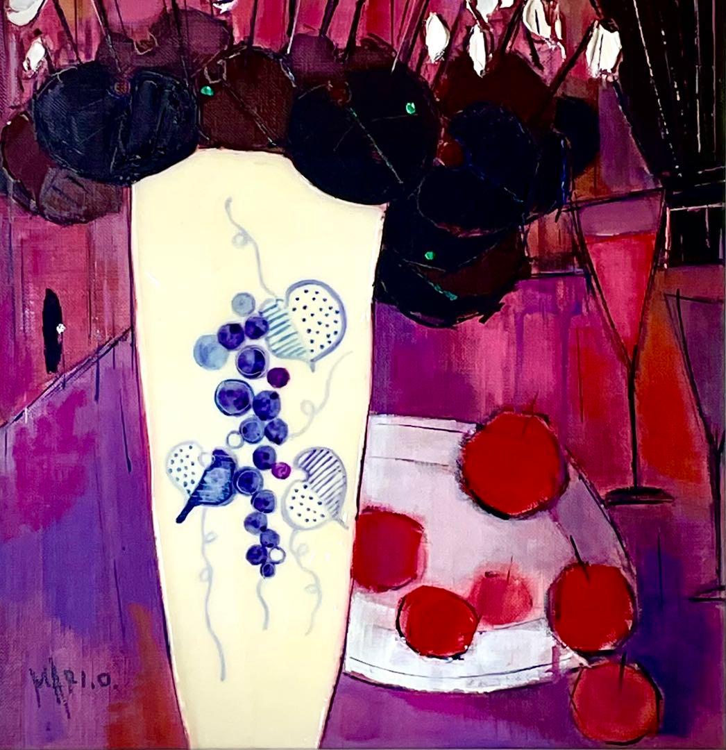 折橋真理子 【真作 】「しくらめん」油彩8号 パリの窓辺 一枚の繪取扱