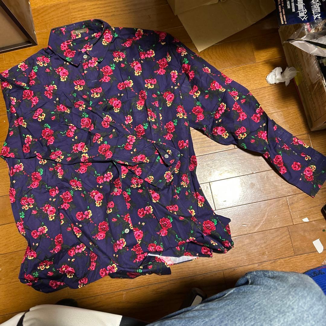 ヴィンテージ Y's for men ネイビーフラワープリント長袖シャツ