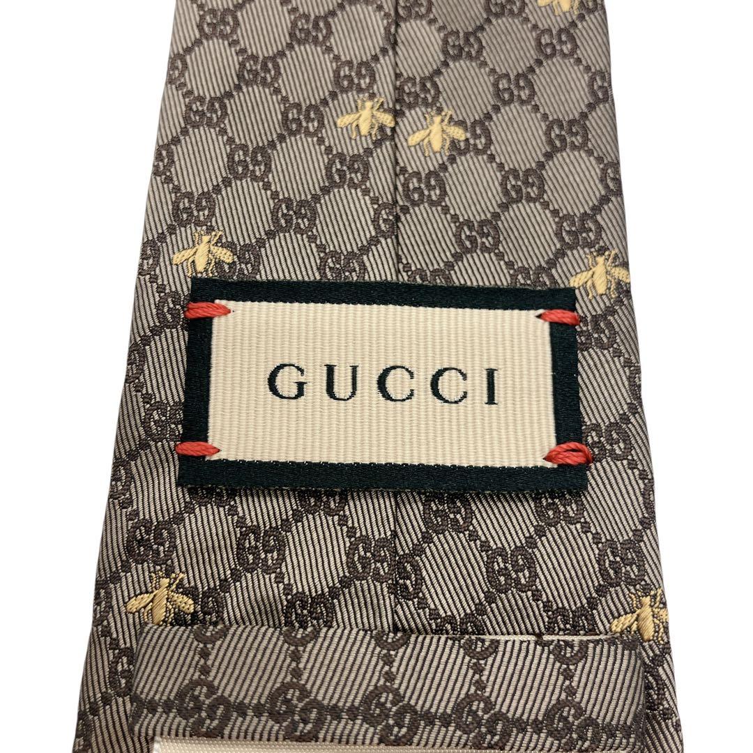 未使用級】GUCCI グッチ ネクタイ GG柄 蜂モチーフ ビー 現行タグ