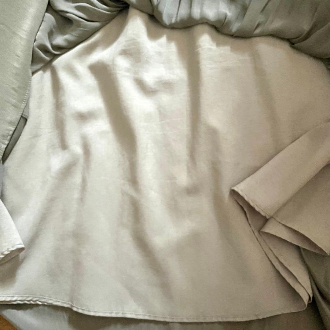 定価1.87万 ビアズリー シワシフォンギャザースカート カーキ ウエスト