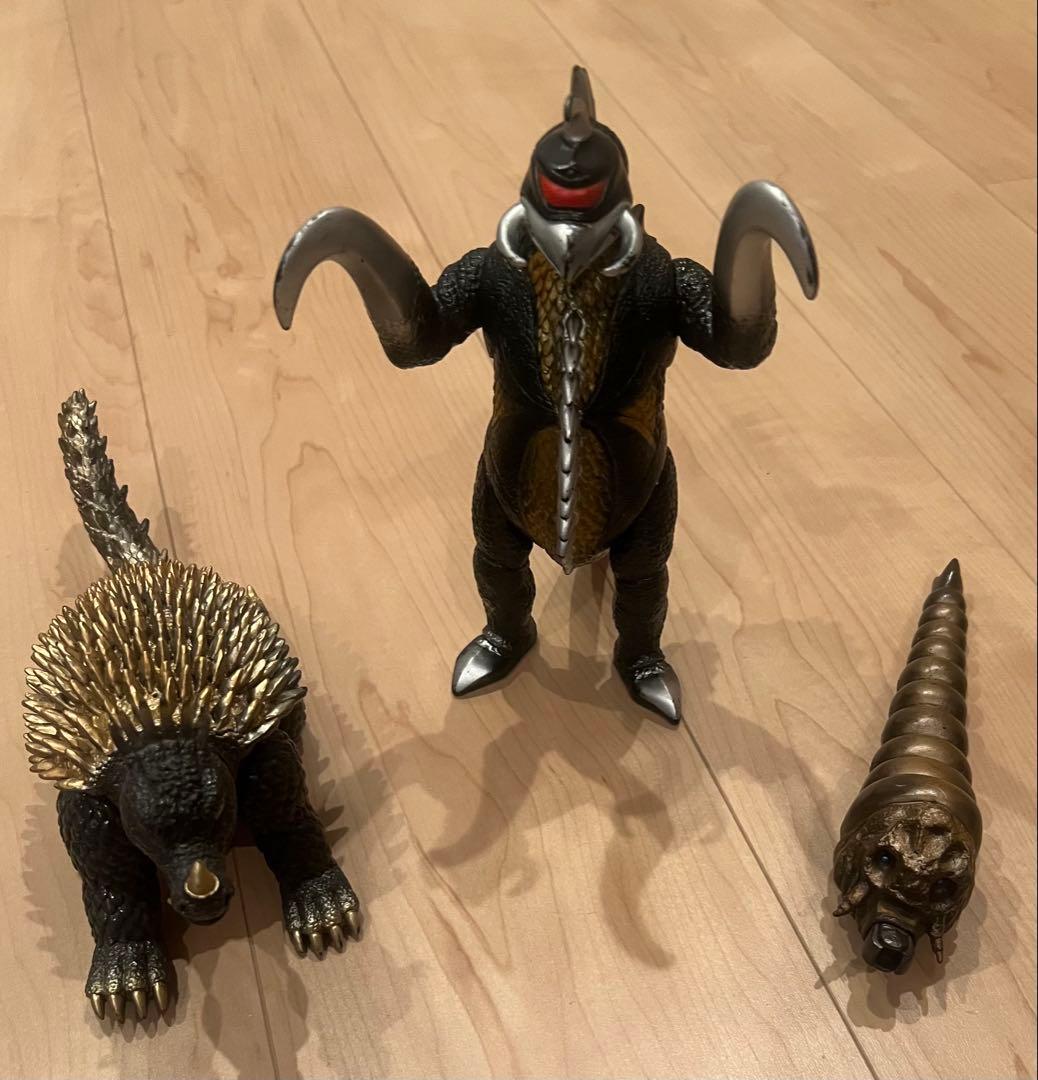 日本製】ゴジラ ソフビ 3体セット（アンギラス・ガイガン・モスラ幼虫