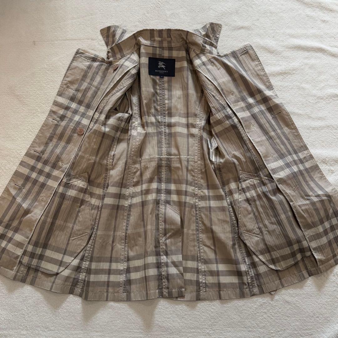バーバリーロンドン トレンチコート パッカブル シルク混 メガチェック