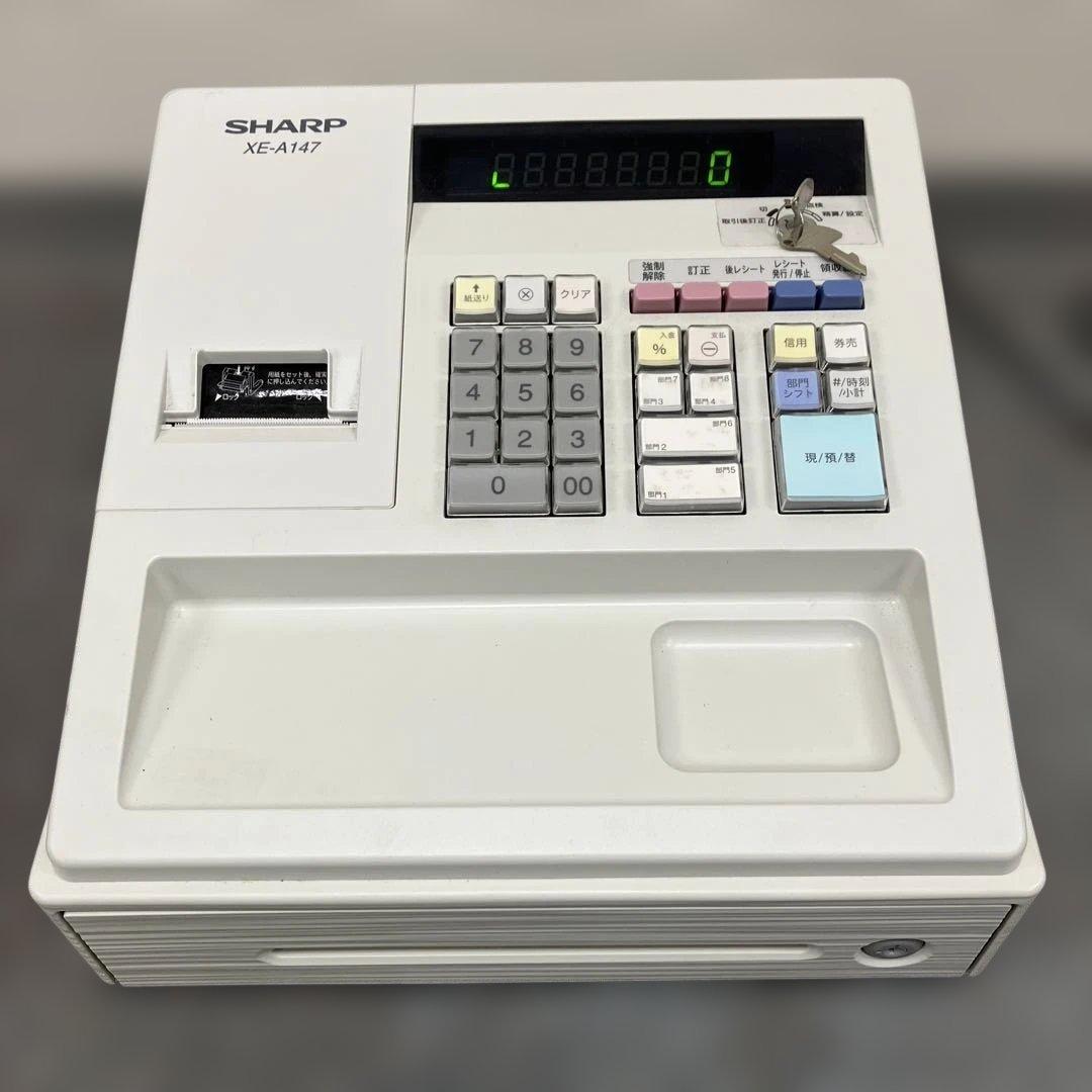 中古シャープ 電子レジスタ ー8部門XE-A147-W ホワイト - メルカリ
