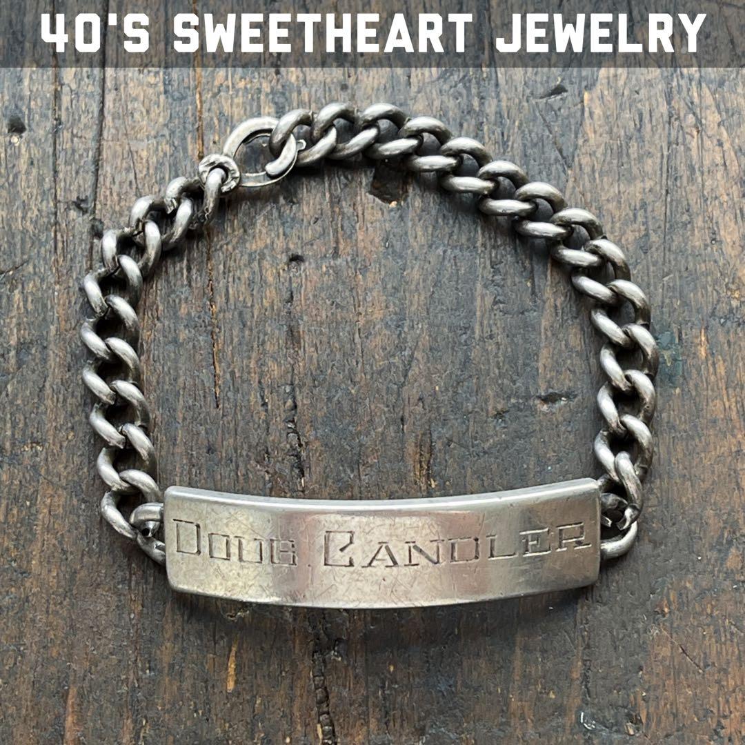 40s 大戦 ヴィンテージ IDブレスレット スウィートハートジュエリー