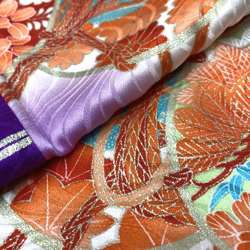 505ag15□七五三 七歳 女児 着物&袋帯&長襦袢 トール 鼓□状態良好の