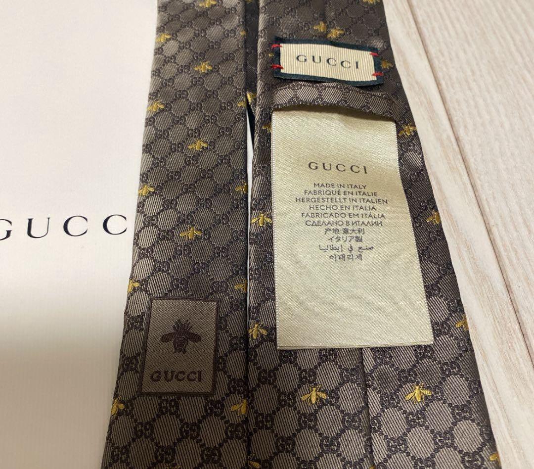 最終値下げ GUCCI シルク ネクタイ ハチ模様