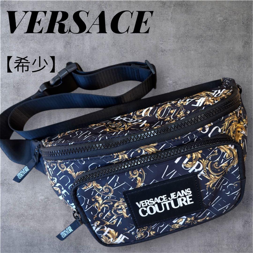 【未使用品】希少 VERSACE ナイロン ボディバッグ ブラック/ゴールド VERSACE（ヴェルサーチェ） VERSACE JEANS COUTURE クロスボディバッグ