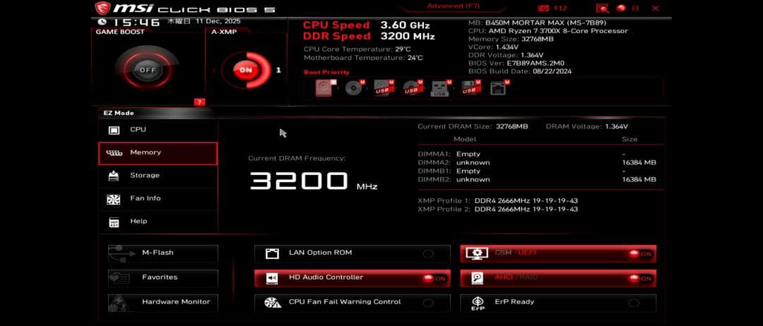 KLLISRE 32GB DDR4 メモリー 3200MHz 16GB×2枚