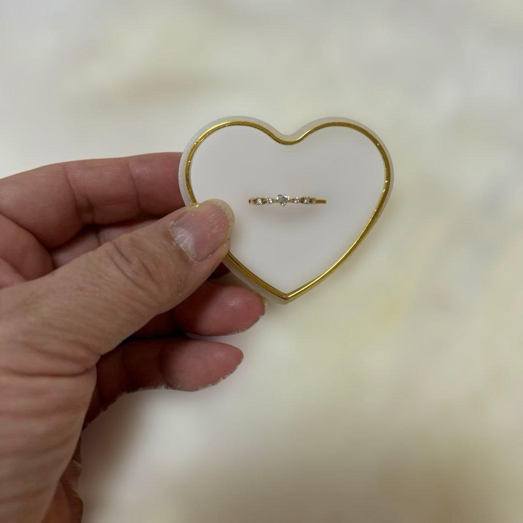 定価11万9900円 AHKAH ハートシェイプ ダイヤモンド リング 9.5号