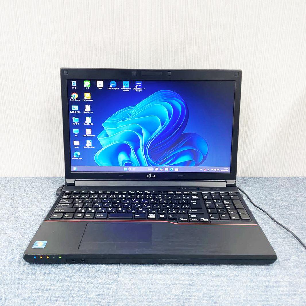 富士通　ノートパソコン　Windows11オフィス付き　爆速SSD　初期設定済み