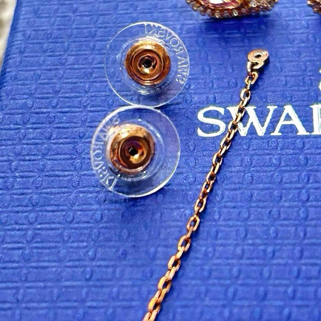 スワロフスキー 2way スワン ドロップDazzling ピンク ロング - メルカリ