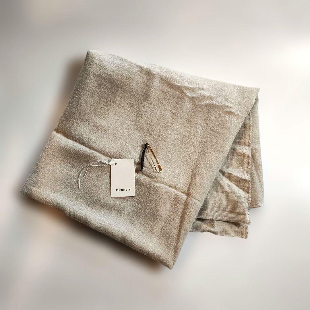 Honnete オネット ウール リネン ストール　off 楽天市場】セールHonneteウールリネンワイドストールW/L Washed Twill