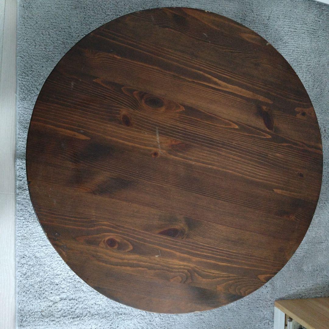 ちゃぶ台（丸机） オーク ちゃぶ台 W90〜120 無垢 完成品 折り畳み式 丸テーブル 座卓