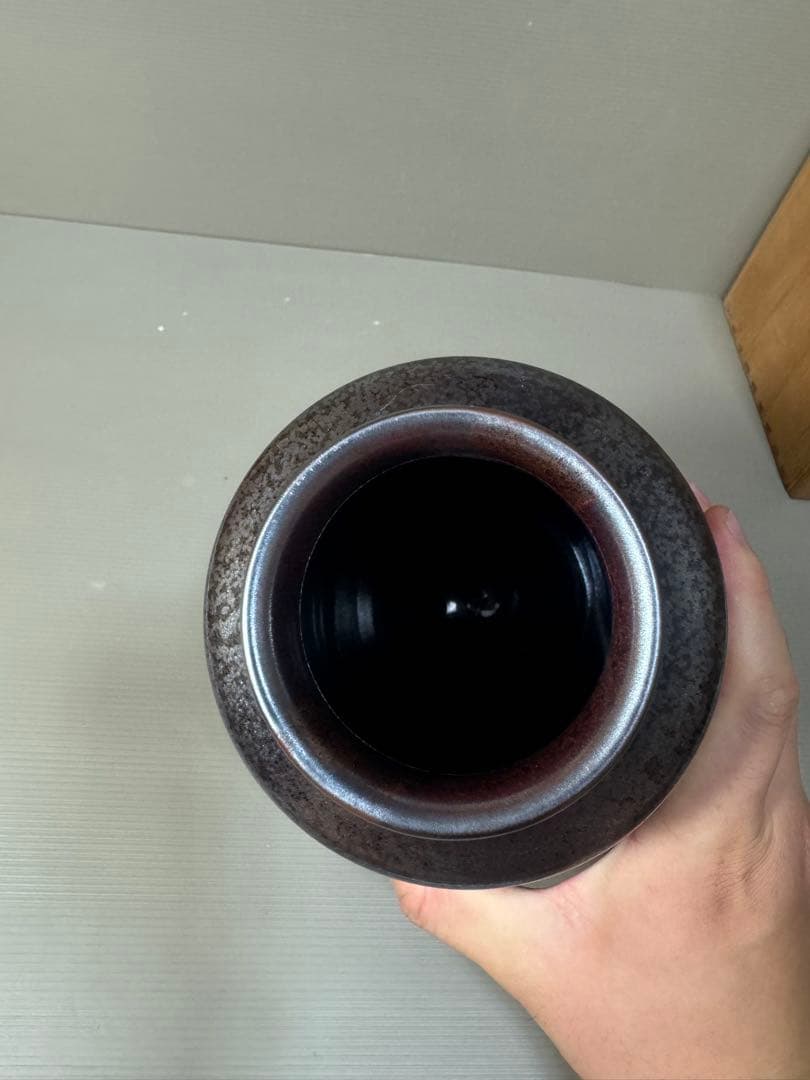 2285 藤井朱明作 天目白光 花瓶 未使用 - メルカリ