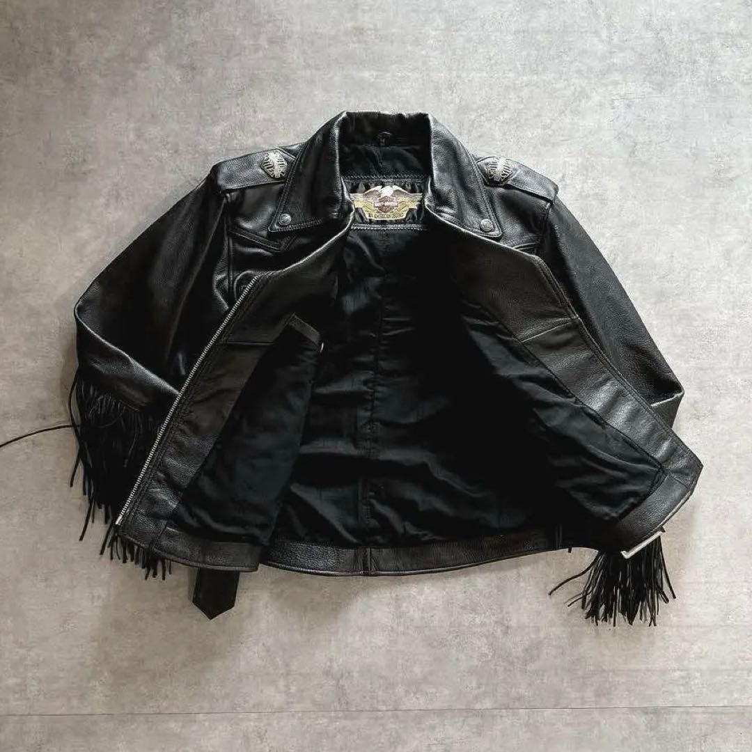 超希少】90s 短丈 ハーレーダビッドソン ライダースレザージャケット M