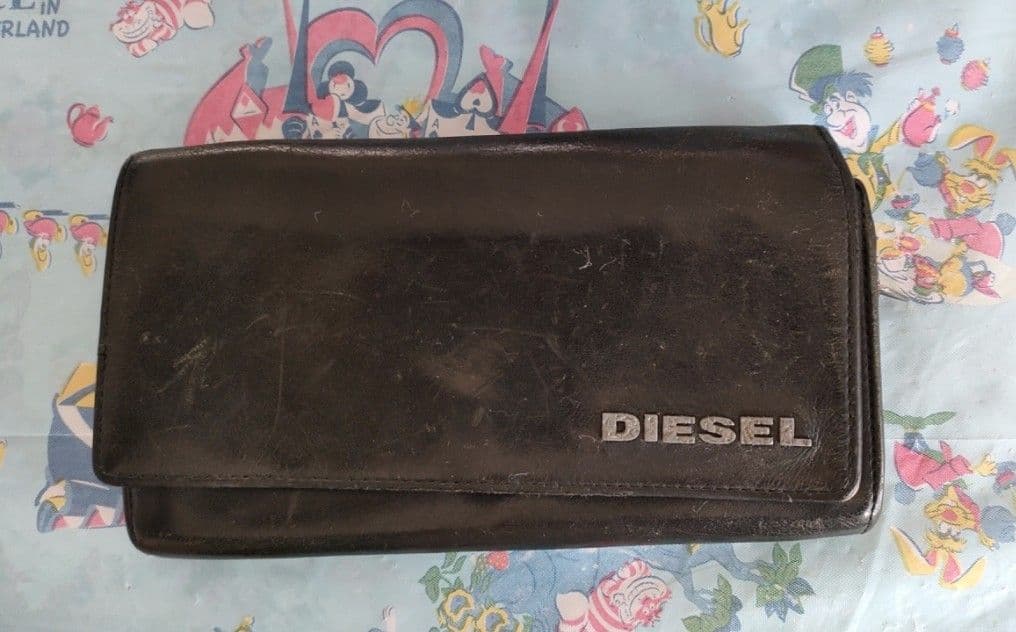 DIESEL メンズ ブラックレザー 長財布 - メルカリ