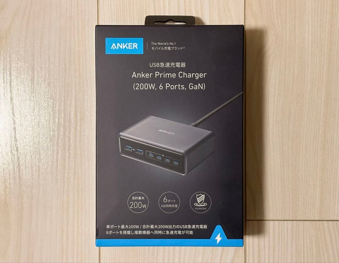 ［未使用］Anker Prime Charger 200W 6ports GeN Amazon.com: Anker Prime Charging Station, 200W 6-Port GaN Desktop