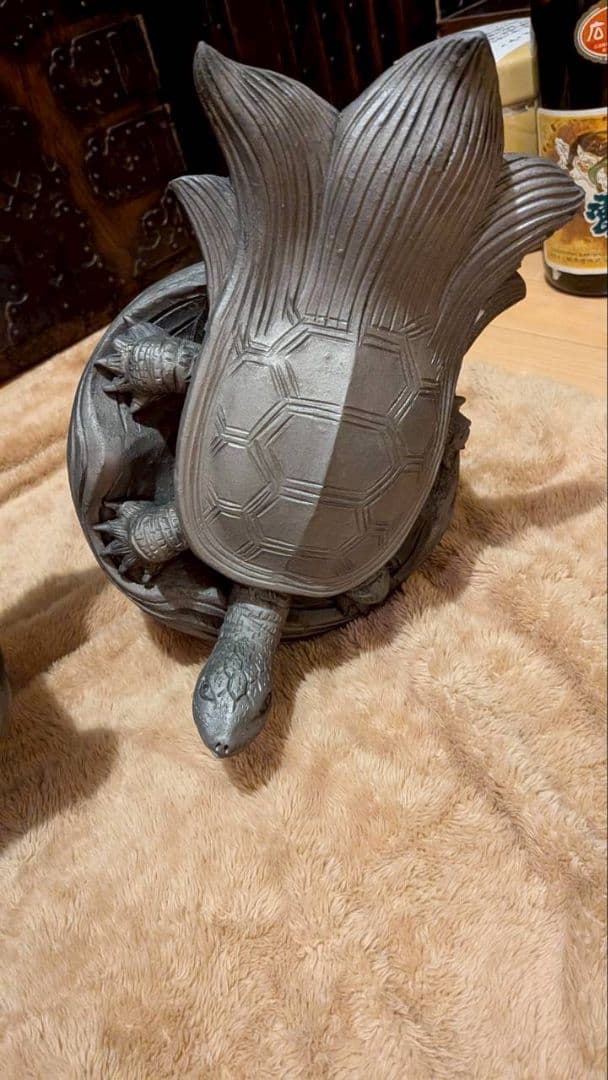 お*ん様 鬼瓦 棟飾り 飾り瓦 超希少品！鶴2羽、亀、