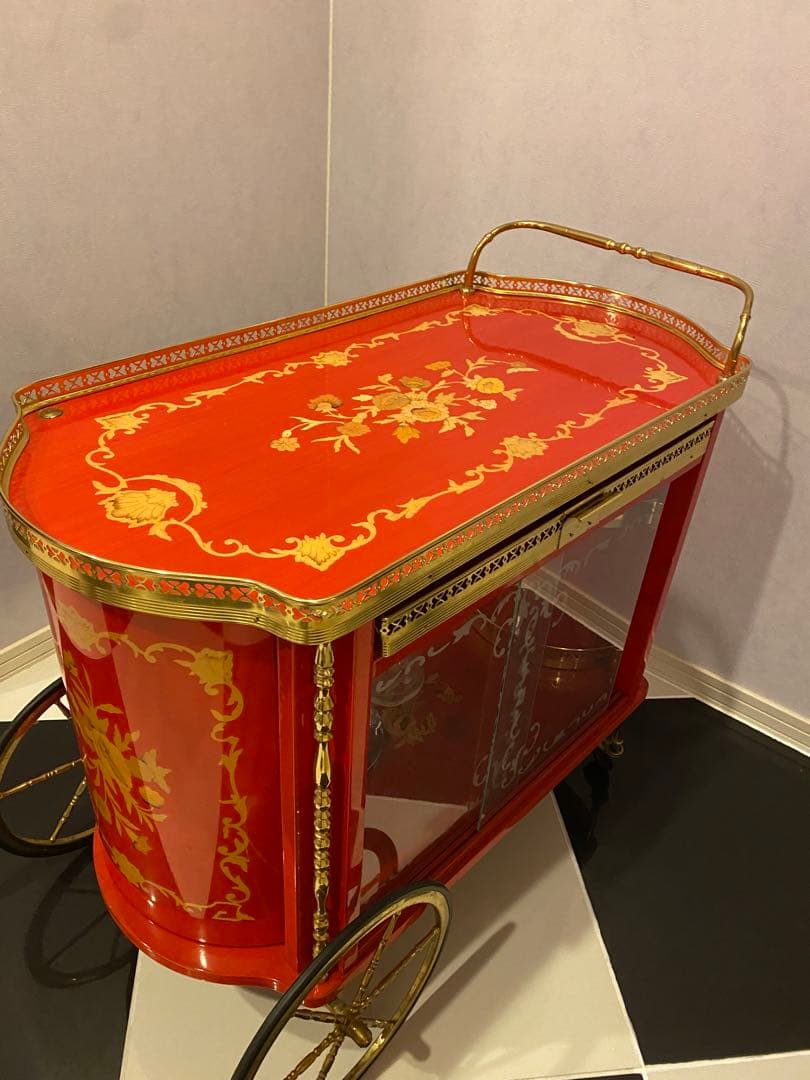 アンティーク　ワゴン シャビーシック】アンティーク木製ワゴン ディアンType BOX