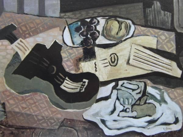 ジョルジュ・ブラック、nature morte、希少画集画、新品額装付