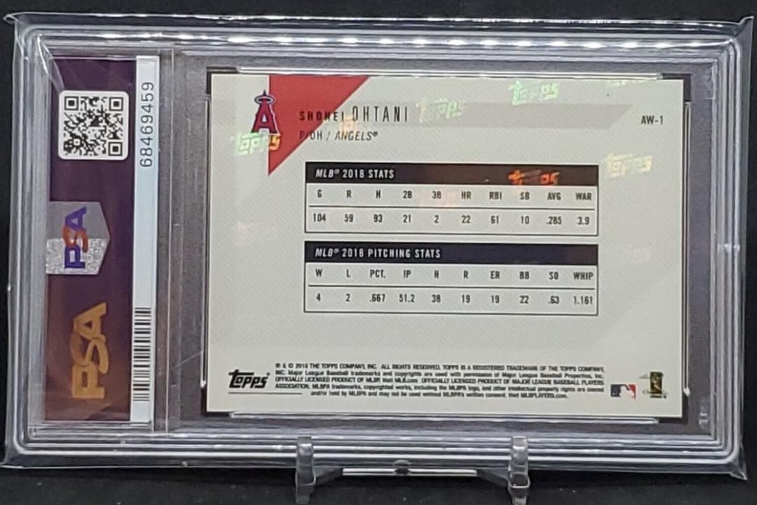 大谷翔平選手 2018年MLBルーキーオブザイヤー受賞記念カード(PSA鑑定済