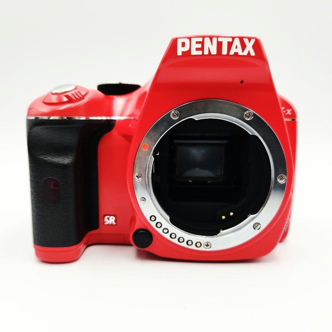 【美品】PENTAX K-X レッド 標準+超望遠レンズセット 箱、説明書付き