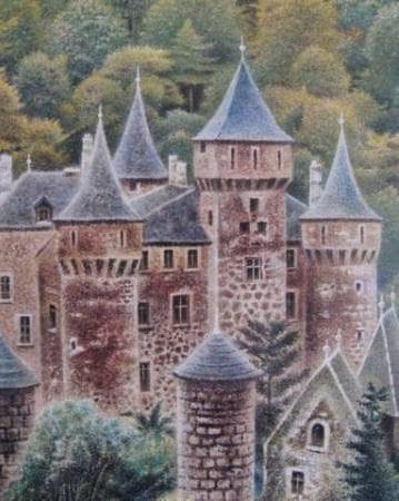 岡鹿之助、【森の館】、希少な大判額装用画集より、美品、日本人画家