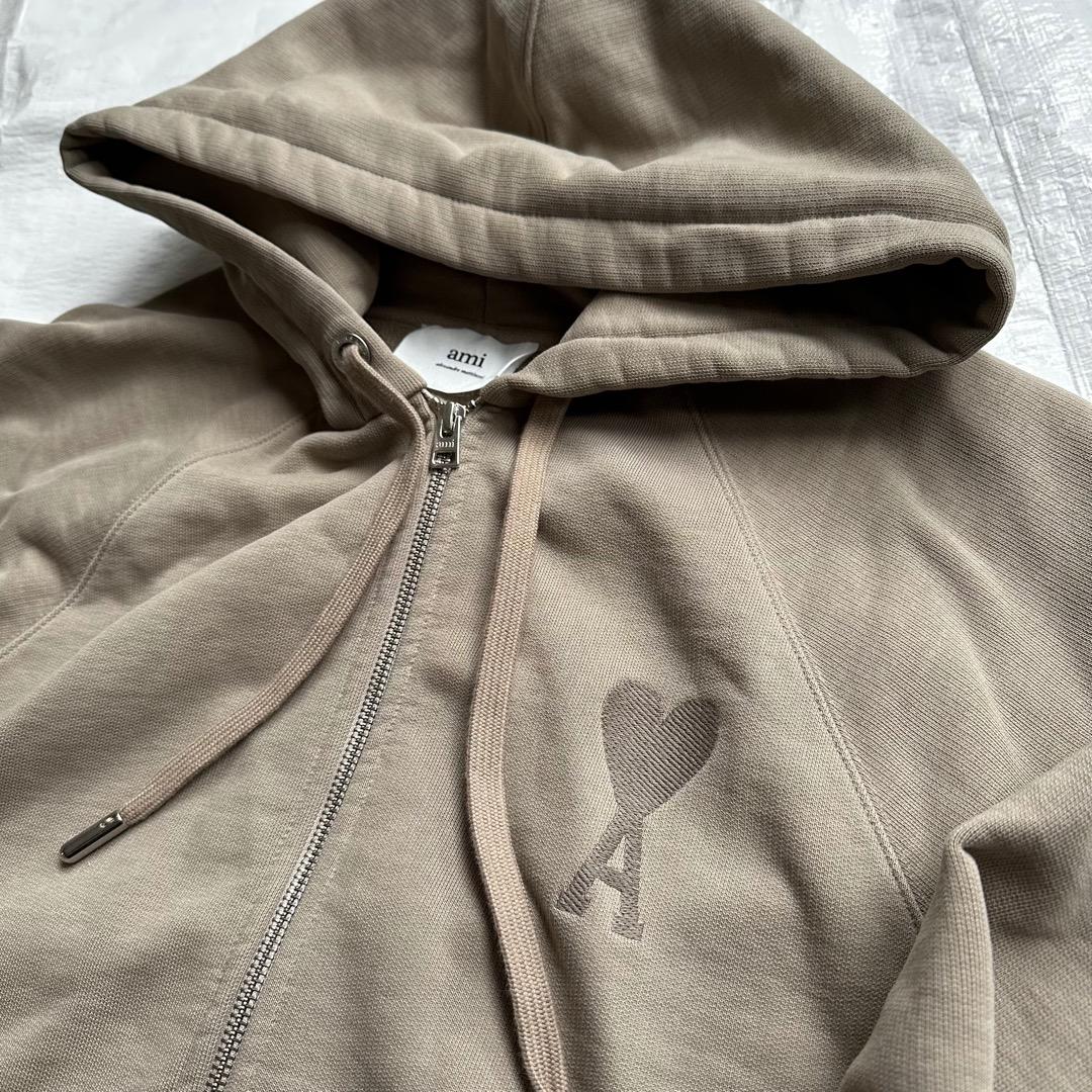 正規 AMI PARIS アミパリス XL フード付きジップパーカー - メルカリ
