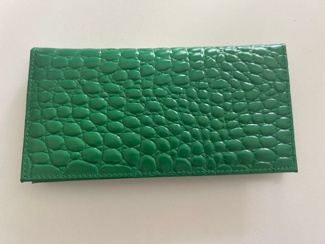 h*す様 皇居 型押し長財布 クロコダイル グリーン 緑 大安吉日購入